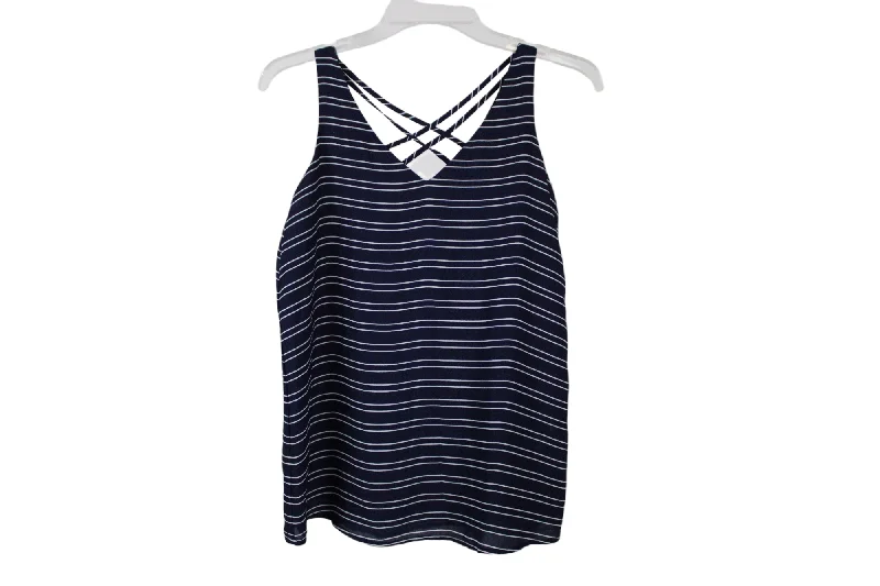 Maurices Blue Chiffon Striped Tank | XS graphic tank top