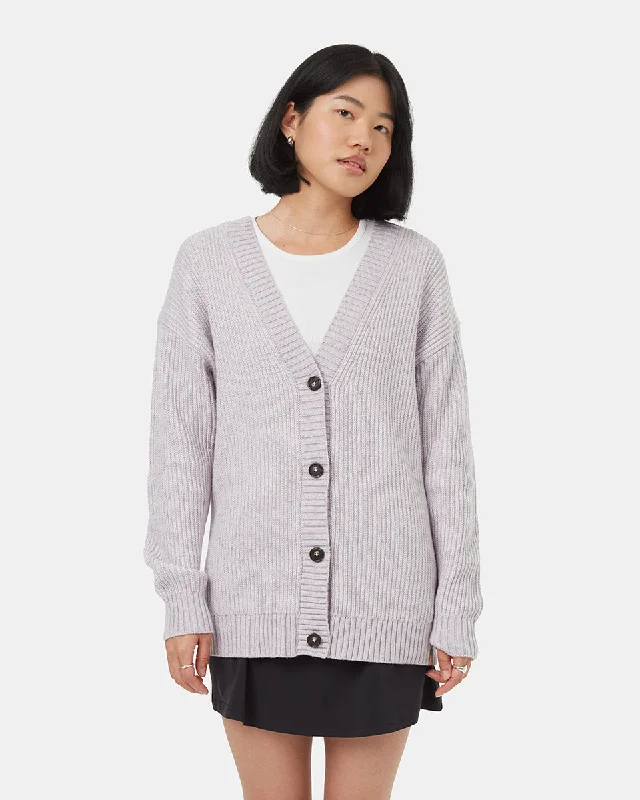 Highline Oversized Button Cardigan Silk Blend Satin Velvet