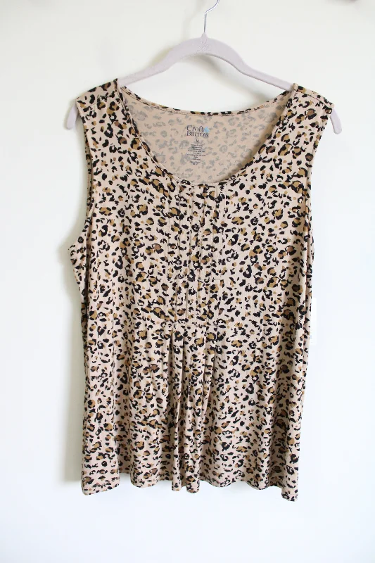 NEW Croft & Barrow Tan Cheetah Print Tank | M sequin tank top