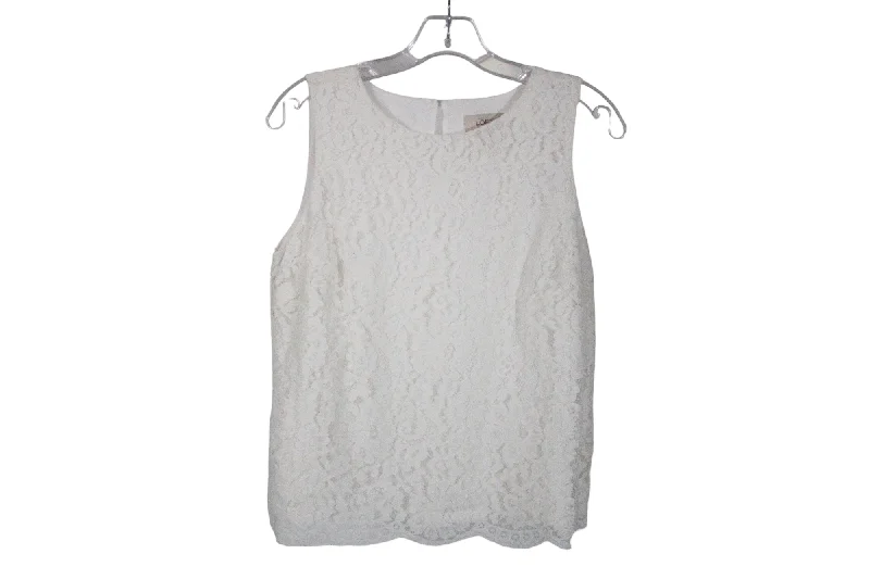 Ann Taylor LOFT White Lace Tank | S Petite white tank top