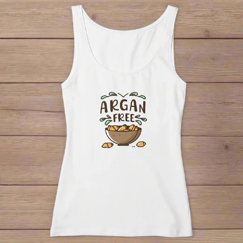 Argan Free Organic Cotton Womens Graphic Tank Top silver tank top