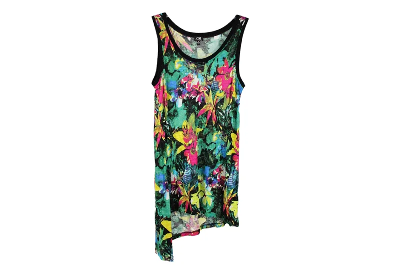 Cable & Gauge Floral Tunic Asymmetrical Tank | M yoga tank top