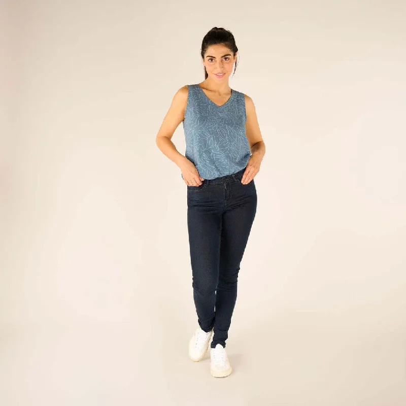 W's Neha V-Neck Tank Top - Modal & Organic cotton baby blue tank