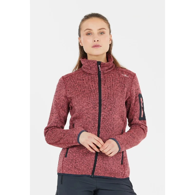 CMP WOMAN KNITTECH FLEECE JACKET - Orchidea-Antracite Denim Fabric Leather Fabric Suede Fabric