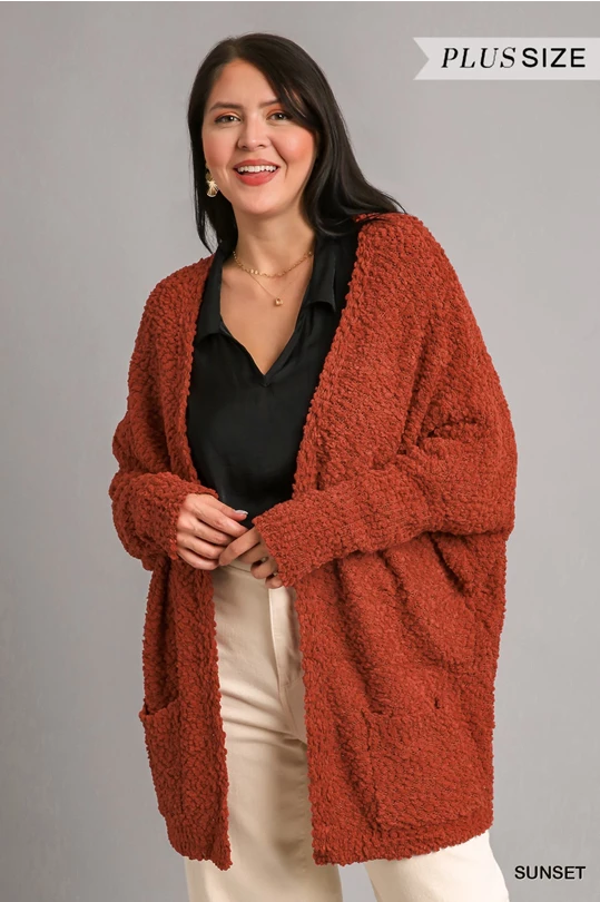 Sunset Cardigan Sweater Zippered Front Buttoned Front Snap Front