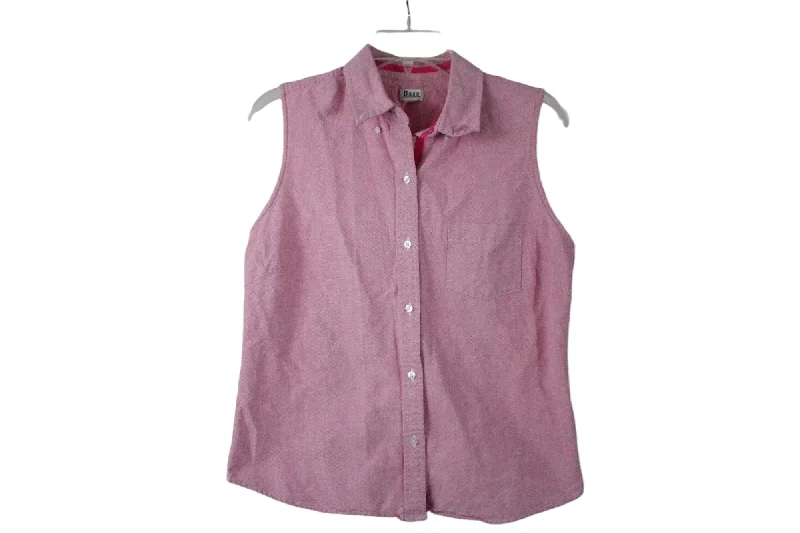 Bass Cotton Pink Tank | L Petite metallic tank top