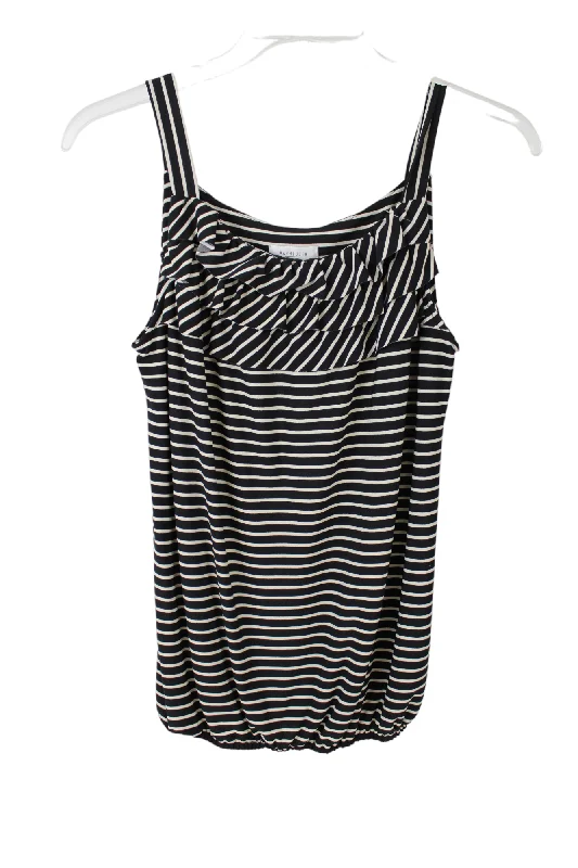 Van Heusen Black Tan Striped Tank | L flowy tank top