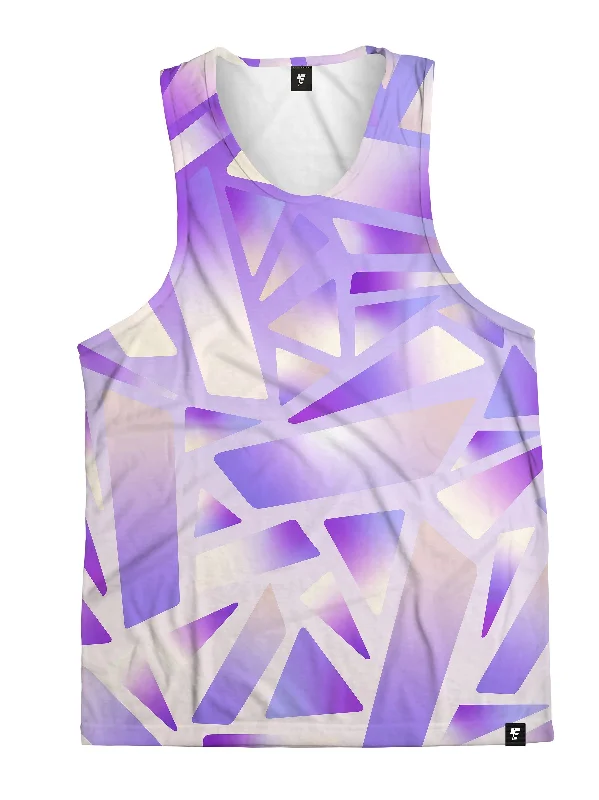 Electric Stained Glass (Purple Ice) Unisex Tank Top high neck tank