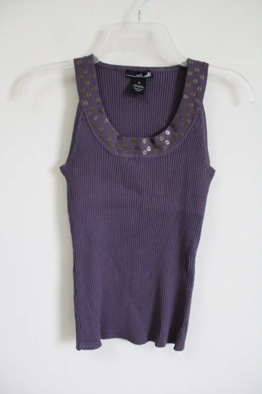 Willi Smith Purple Knit Rib Tank | M flirty tank top