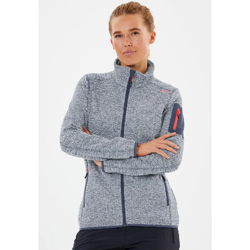 CMP WOMAN KNITTECH FLEECE JACKET - Blue Ink-Bianco Striped Jacket Polka Dot Jacket Floral Jacket