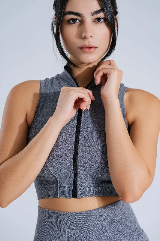 ContourFit Seamless Zip-Tank pastel tank top