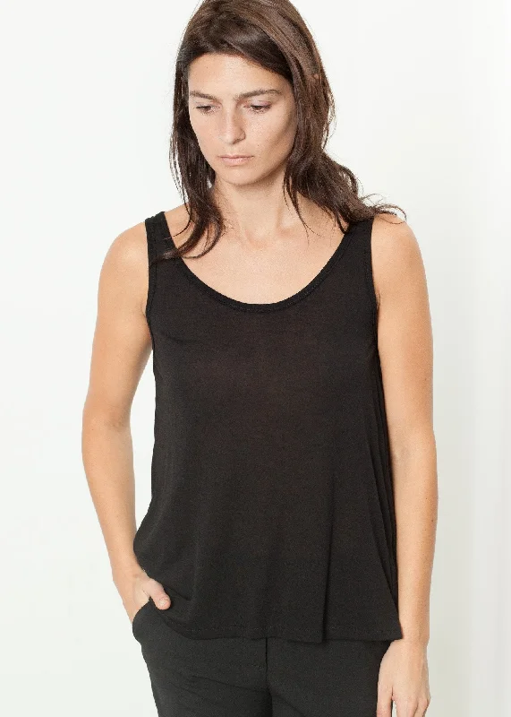 Brandy Tank in Black one shoulder tank