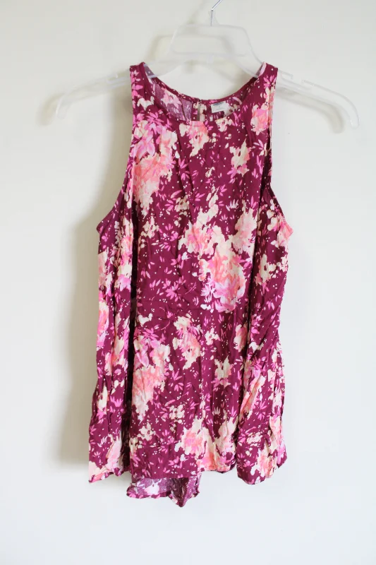 Old Navy Pink Floral Tank | S loose fit tank
