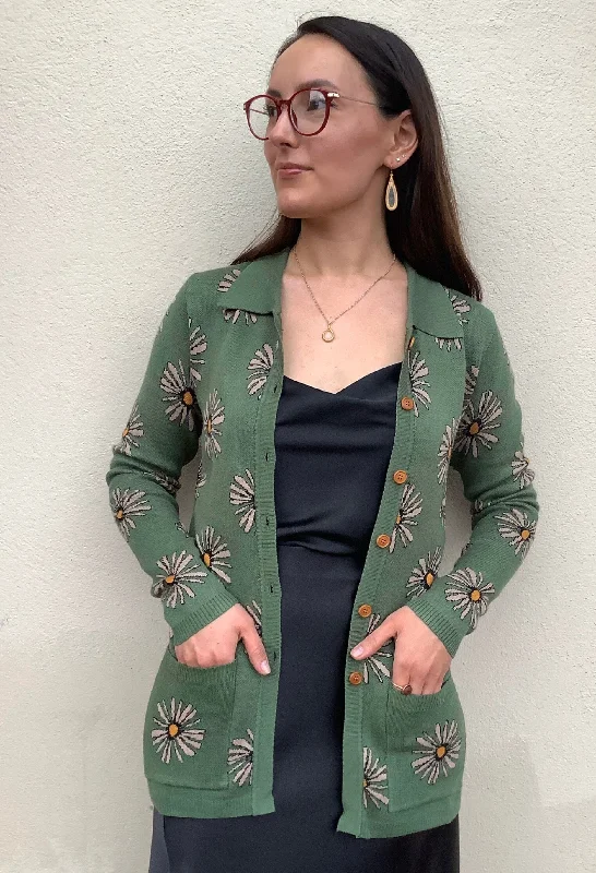 Daisy Mae Cardigan Glossy Satin Silk