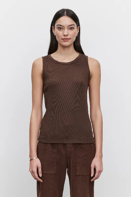 MAXIE RIBBED TANK TOP lemon yellow tank