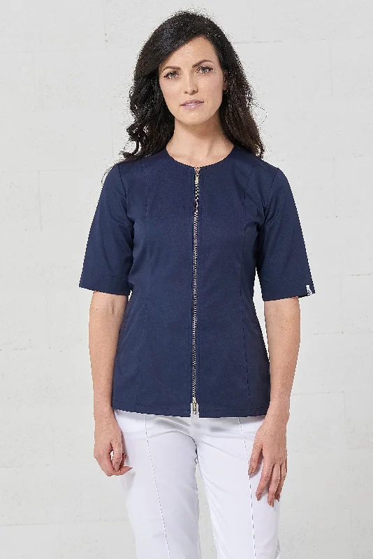 Navy / 65% Polyester 32% Rayon 3% Elastane / XS