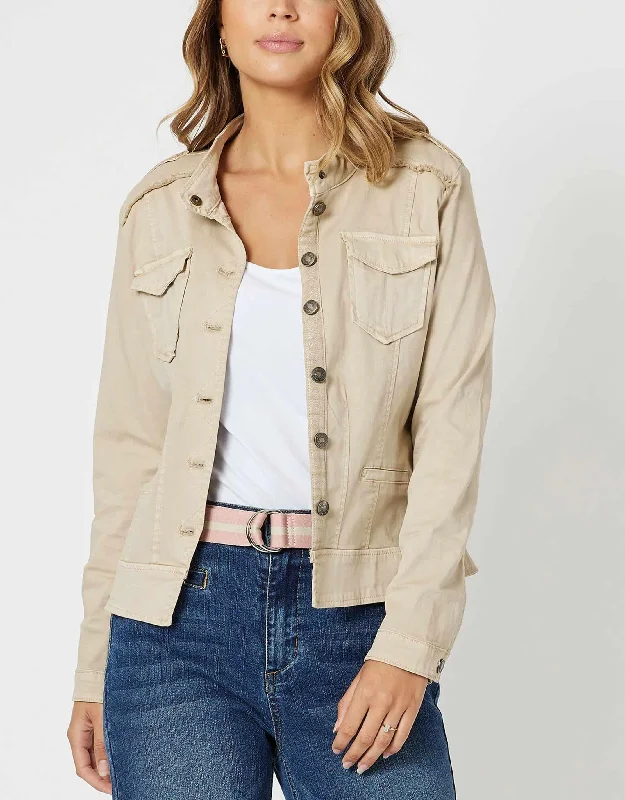 Military Denim Jacket - Natural