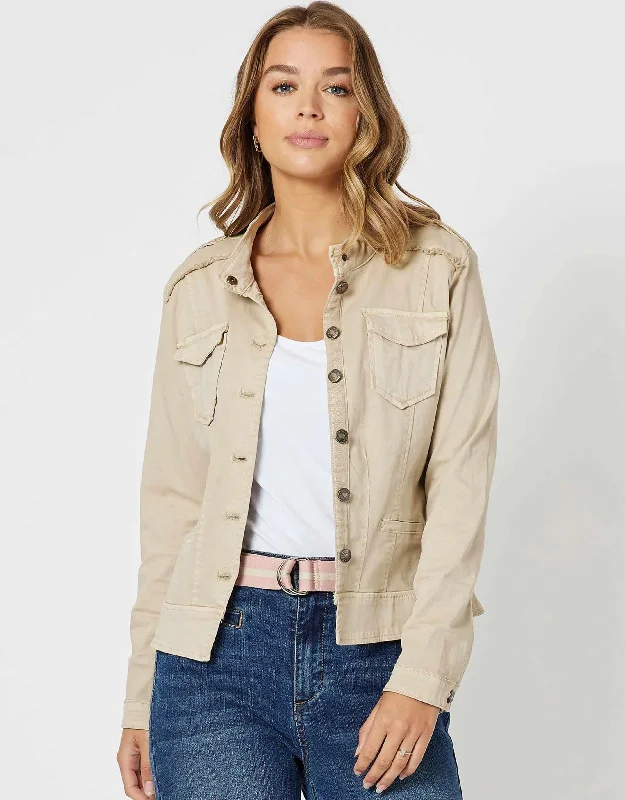 Military Denim Jacket - Natural