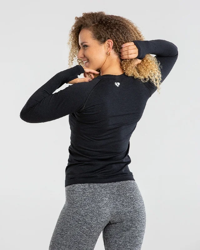 Move Seamless Long Sleeve Top | Black Marl