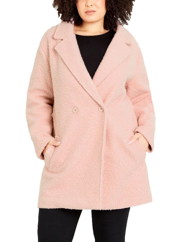 Plus Womens Faux Fur Midi Teddy Coat