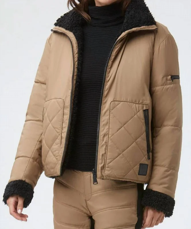 Reversible Aviator Jacket In Dark Khaki