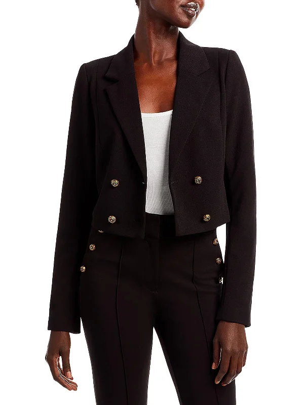 Womens Crepe Cropped Suit Jacket