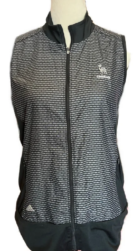 Adidas Women's Black & Gray Technical Lightweight Golf Vest w/ Logo Size M  MSP$75