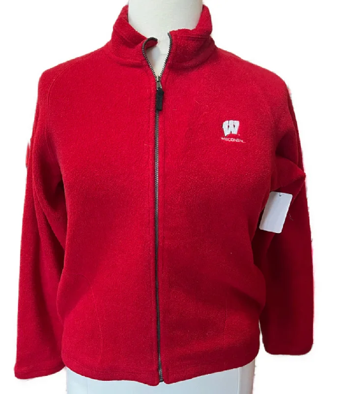 Antigua Red Full-Zip Fleece Jacket with WI Logo Size L MSP$90