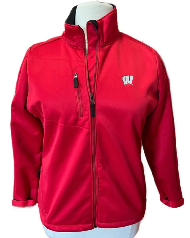 Antigua Red Soft Shell Full-Zip Wisconsin Jacket  Size XL MSP$95