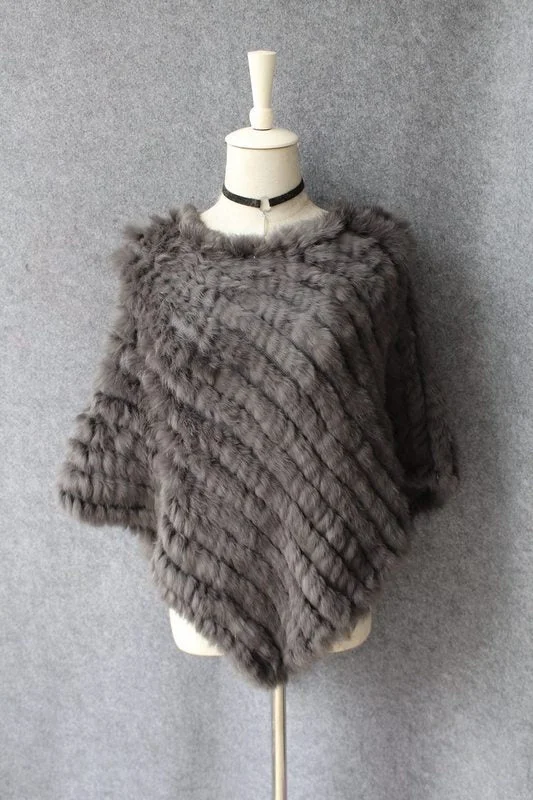 fur woven real rabbit shawl woven