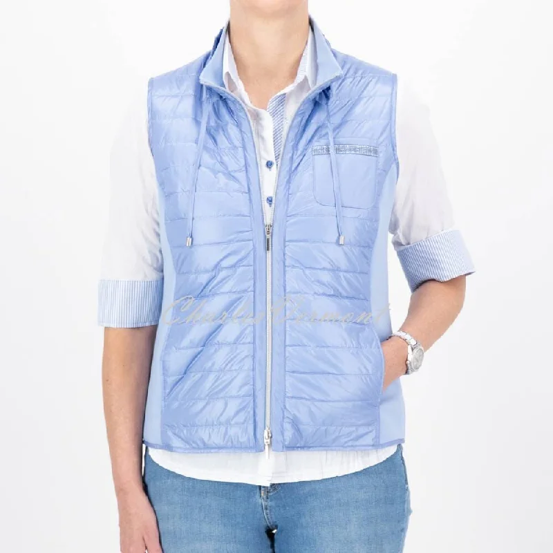 Just White Lightly Padded Gilet Jacket - Style J4120 (Blue)