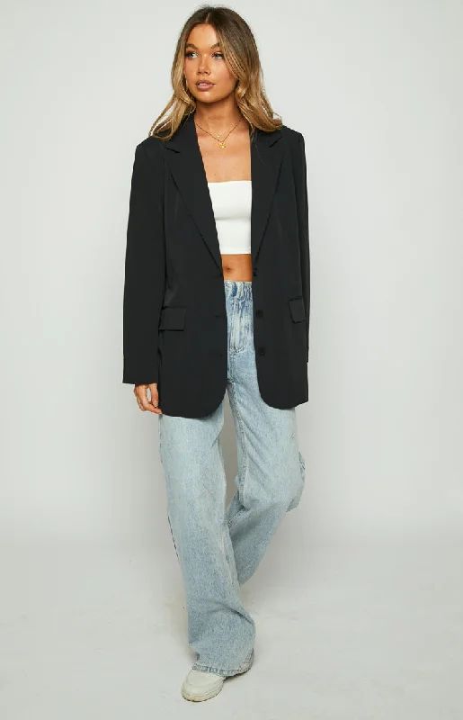 Logan Black Oversized Blazer