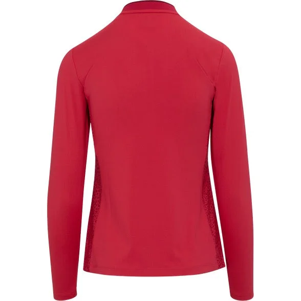 New Dunning Fallow Ventilated Performance Long Sleeve Golf Top - Dahlia MSP$98