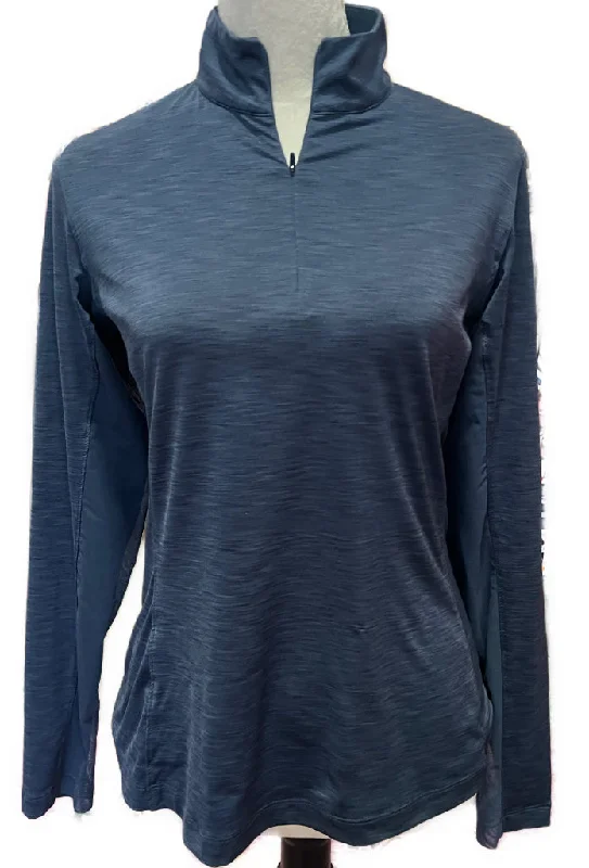 New Women's Slazenger Navy Heather Zip Mock Golf Pullover Size S MSP$70