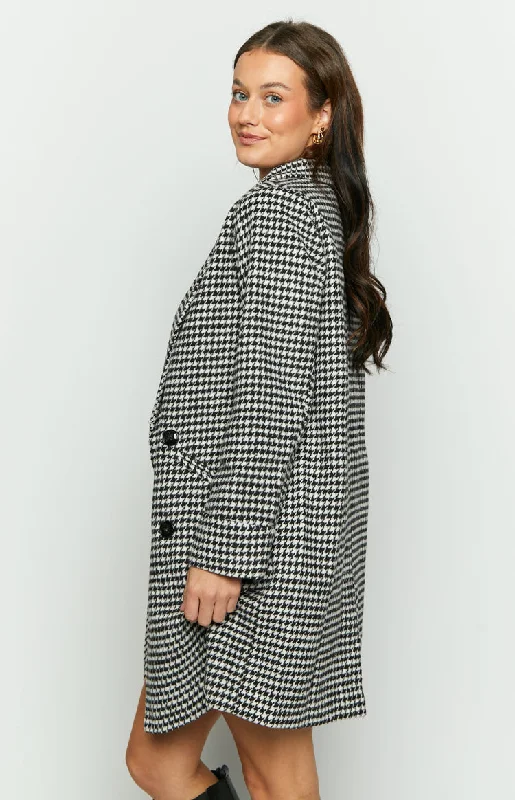 Shila Black and White Check Jacket