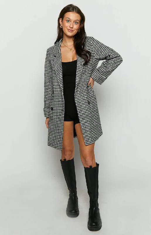 Shila Black and White Check Jacket