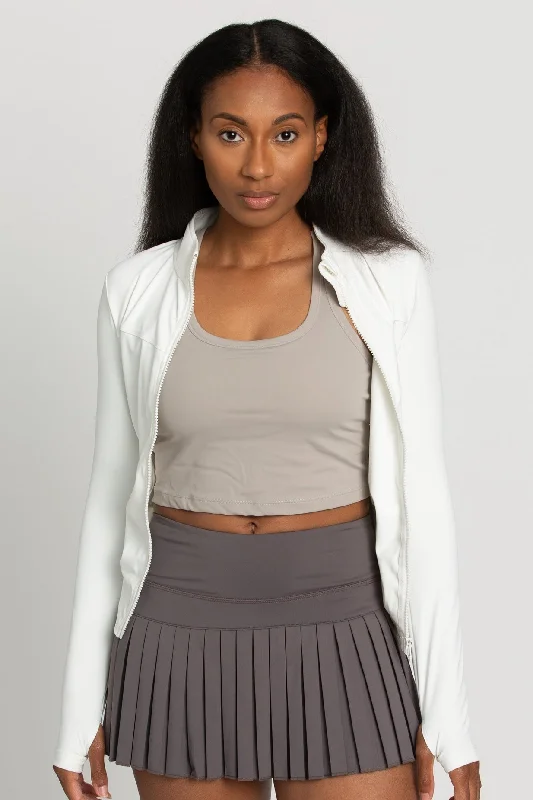 White Side Tie Athletic Jacket