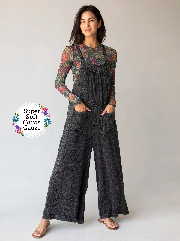 Dakota Tie Overall - Washed Black