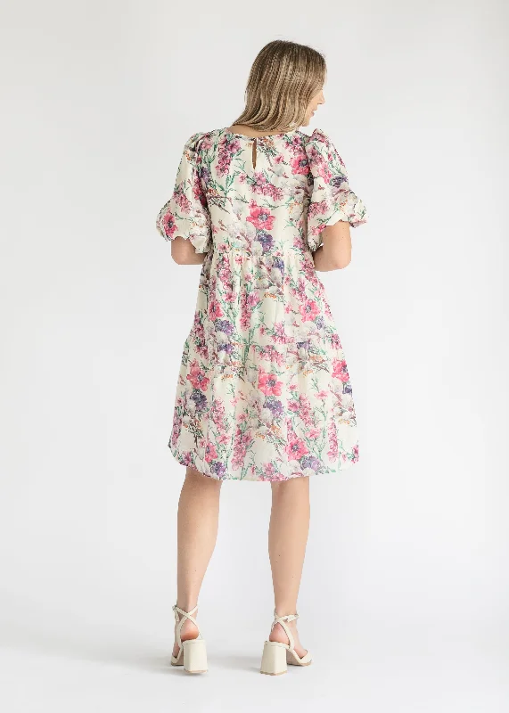 Floral Puff Sleeve Tiered Midi Dress - FINAL SALE