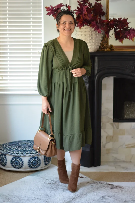 Tamara Dark Olive Green Dress