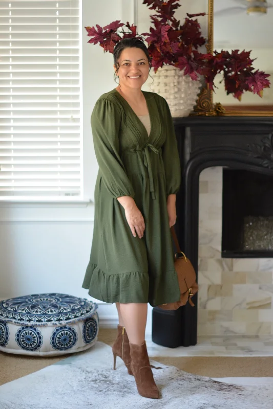 Tamara Dark Olive Green Dress