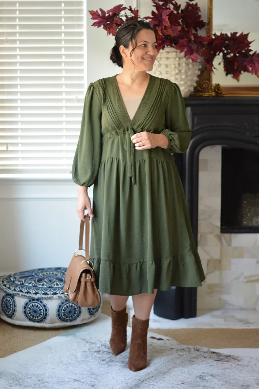 Tamara Dark Olive Green Dress