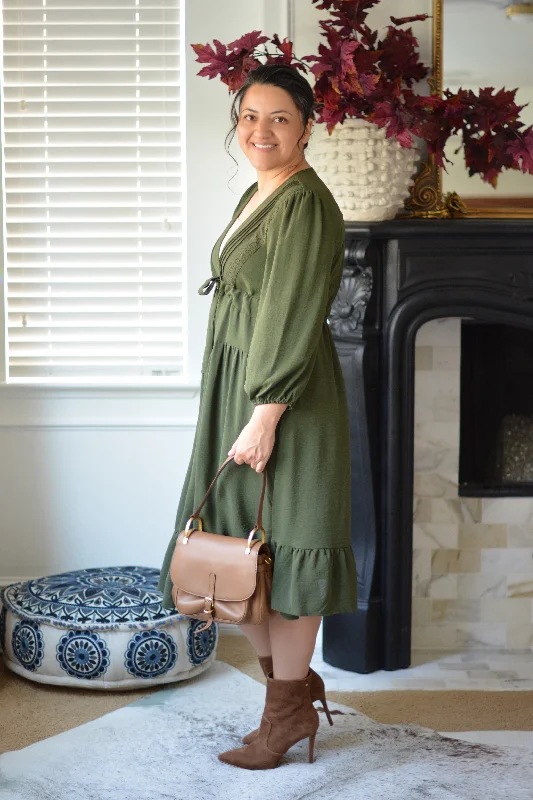 Tamara Dark Olive Green Dress