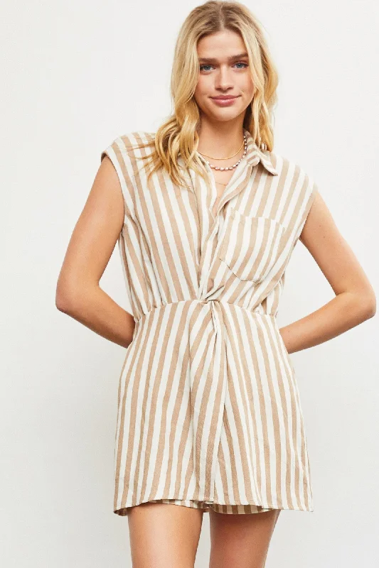 Twist and Shout Striped Romper Dress