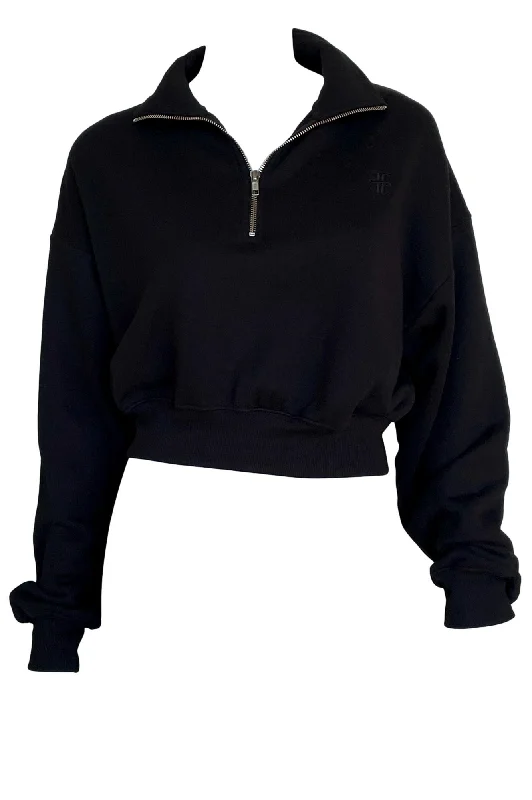 Cropped Half-Zip Sweatshirt