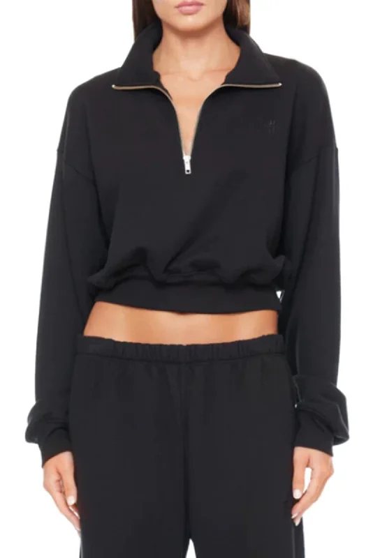 Cropped Half-Zip Sweatshirt