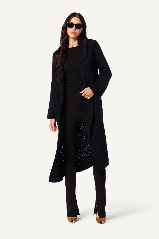 EDEN CASHMERE CASHMERE DUSTER WITH POCKETS | BLACK