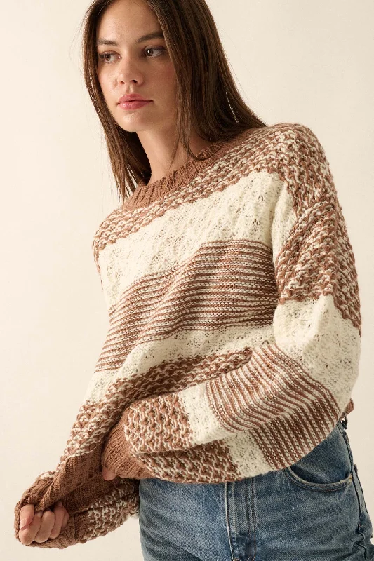 Mixed Feelings Colorblock Multi-Knit Sweater