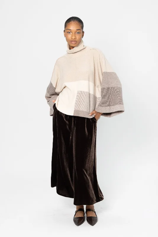 Patchwork High Neck Kimono Sweater, Ortigia