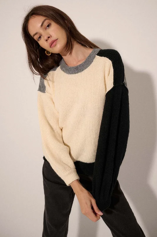 Real Deal Colorblock Exposed-Seam Sweater